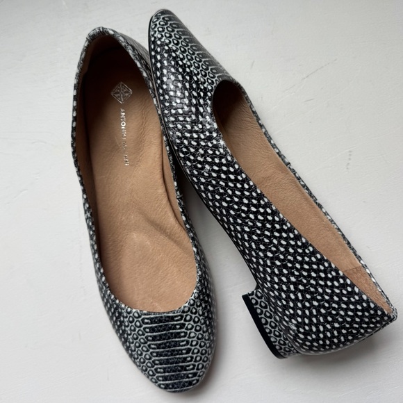 Antonio Melani Vintal Genuine Leather Reptile Print Flats - Picture 6 of 12